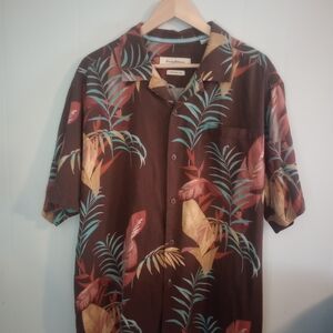Men's Tommy Bahama 100% Silk Tropical Print Shirt Size XL